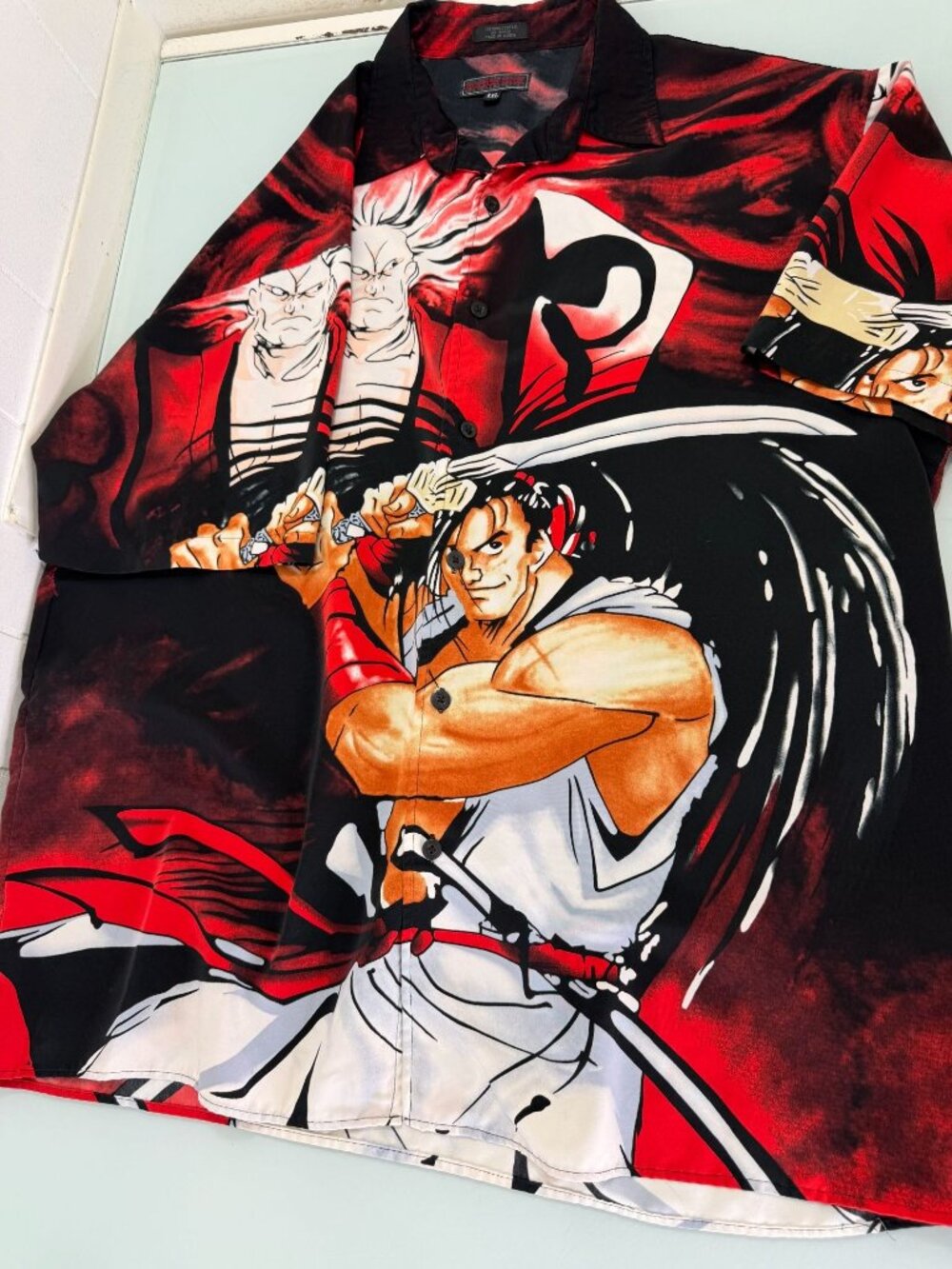 Vintage Y2K Match One Samurai Showdown Shirt Mens XXL 2XL Button Up Gamer Anime